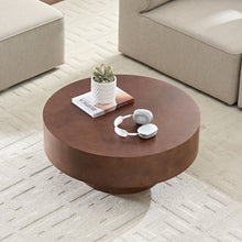 Load image into Gallery viewer, 31.49'' Faux Burl Wood Pattern Round Coffee Table with Sturdy Pedestal [Online Only]
