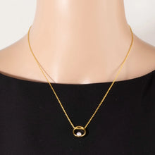 Load image into Gallery viewer, Gold Dipped Pearl Bead Ring Pendant Necklace
