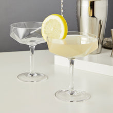 Load image into Gallery viewer, Seneca Faceted Coupe Glasses Set of 2 (Online Only)
