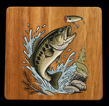 Load image into Gallery viewer, Acacia Wood Coasters Duck Fishing Hunting
