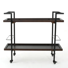 Load image into Gallery viewer, Modern Industrial Bar Cart With Shelving and Casters [Online Only]
