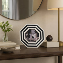 Load image into Gallery viewer, Black &amp; White Resin Lines Octagon 4x4 Photo Frame
