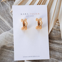 Load image into Gallery viewer, Chunky Gold Textured Hoops
