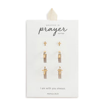 Load image into Gallery viewer, Dainty Cross Earrings Set of 3 - Gold
