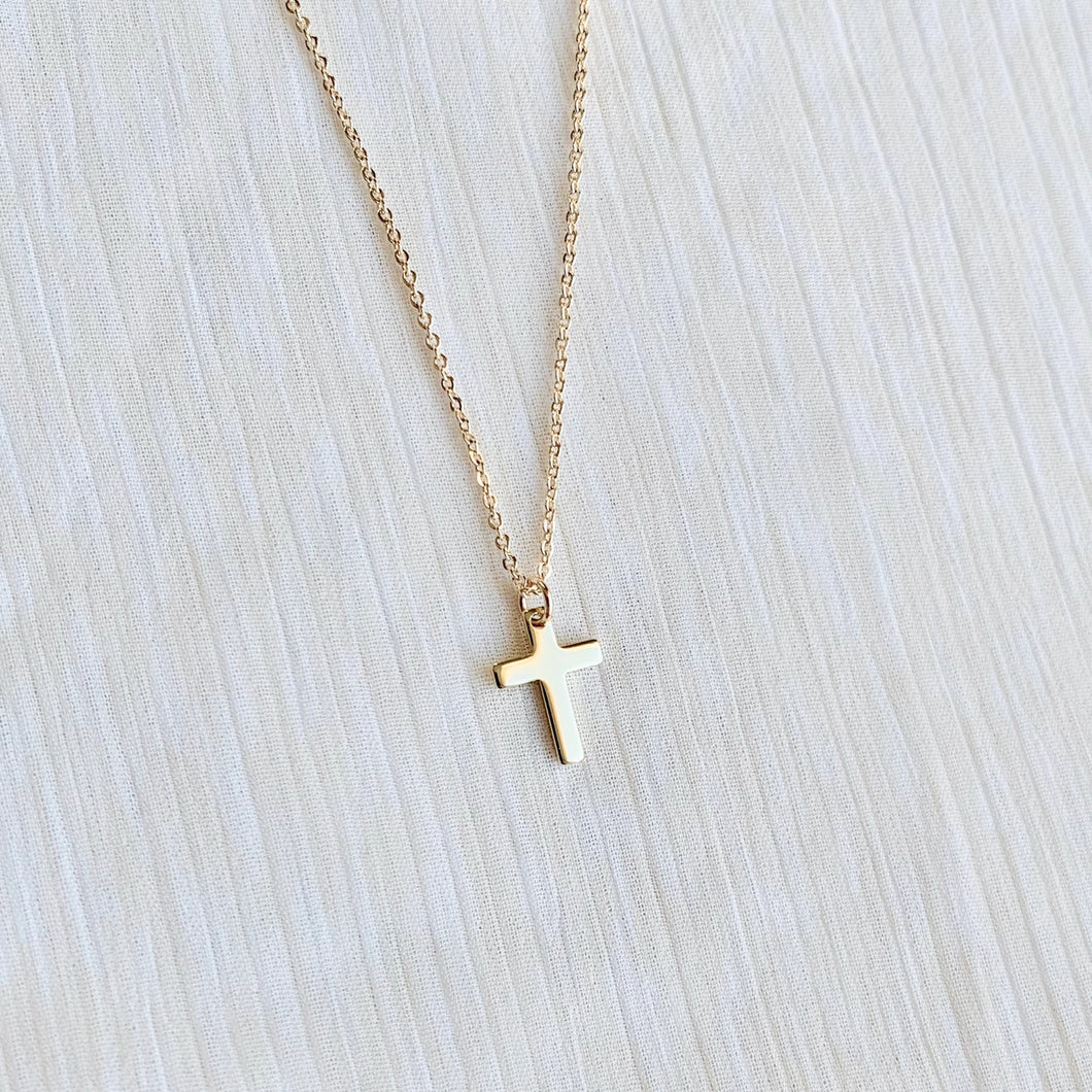 Simple Dainty Gold Cross Necklace