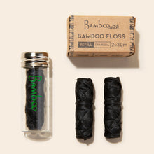 Load image into Gallery viewer, Bamboo Charcoal Floss in Glass Container [Online Only]
