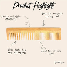 Load image into Gallery viewer, Bamboo Dual Pocket Comb [Online Only]
