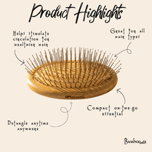 Load image into Gallery viewer, Bamboo Round Hair Brush | Wired Bristles [Online Only]
