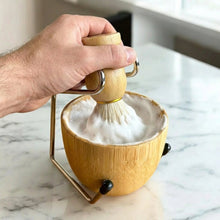 Load image into Gallery viewer, Bamboo Shaving Bowl &amp; Brush Set [Online Only]
