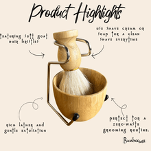 Load image into Gallery viewer, Bamboo Shaving Bowl &amp; Brush Set [Online Only]
