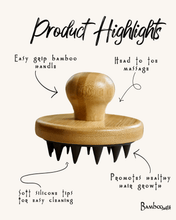 Load image into Gallery viewer, Bamboo &amp; Silicone Scalp Massage Brush [Online Only]

