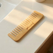 Load image into Gallery viewer, Bamboo Wide Tooth Comb | Flat Tips [Online Only]
