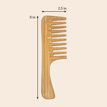 Load image into Gallery viewer, Bamboo Wide Tooth Comb with Handle | Flat Tips [Online Only]

