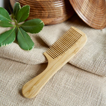 Load image into Gallery viewer, Bamboo Wide Tooth Comb with Handle | Pointed Tips [Online Only]
