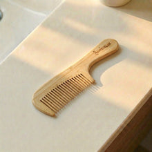 Load image into Gallery viewer, Bamboo Wide Tooth Comb with Handle | Pointed Tips [Online Only]
