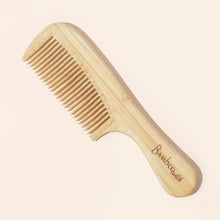Load image into Gallery viewer, Bamboo Wide Tooth Comb with Handle | Pointed Tips [Online Only]
