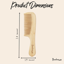 Load image into Gallery viewer, Bamboo Wide Tooth Comb with Handle | Pointed Tips [Online Only]
