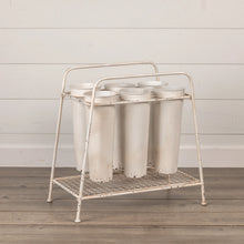 Load image into Gallery viewer, White 6 Bucket Floral Stand
