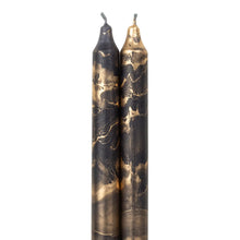 Load image into Gallery viewer, 12" Decorative Taper Candles Set of 2 | Graphite w/Gold
