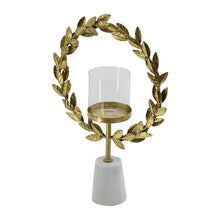 Load image into Gallery viewer, Iron Floral Hurricane With Marble Base [Online Only]
