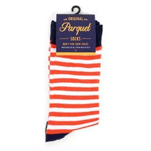 Load image into Gallery viewer, Men's Red &amp; White Stripes Novelty Socks
