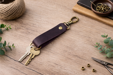 Load image into Gallery viewer, Genuine Leather Keychain with Ring

