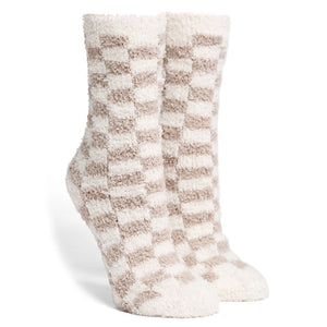 Luxury Soft Checkered Pattern Mini Crew Socks