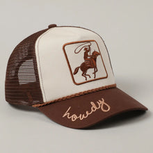 Load image into Gallery viewer, Cowboy Image Howdy Embroidery Mesh Back Cap
