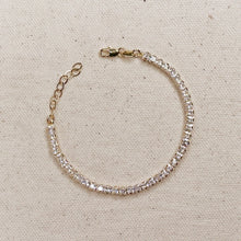 Load image into Gallery viewer, 18k Gold Filled 3mm Cz Tennis Bracelet
