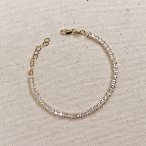 18k Gold Filled 3mm Cz Tennis Bracelet