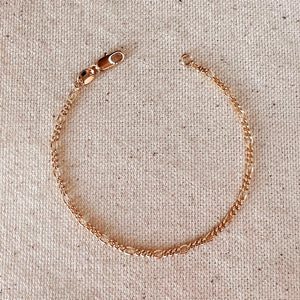 Figaro Chain 18k Gold Filled 2mm Rounded 3x1