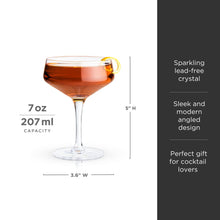 Load image into Gallery viewer, Raye Angled Crystal Coupe Glasses Set of 4 (Online Only)
