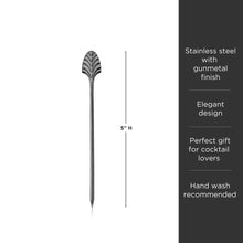 Load image into Gallery viewer, Art Deco Cocktail Picks in Gunmetal Set of 4 (Online Only)
