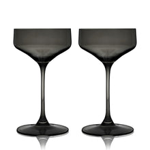Load image into Gallery viewer, Reserve Nouveau Crystal Coupe Glasses in Smoke Set of 2 (Online Only)
