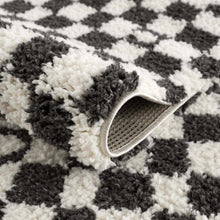 Load image into Gallery viewer, Kieu Black &amp; White Checkered Shag Rug [Online Only]
