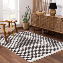 Load image into Gallery viewer, Kieu Black &amp; White Checkered Shag Rug [Online Only]
