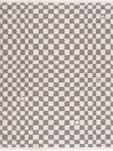 Load image into Gallery viewer, Kieu Taupe Checkered Plush Rug [Online Only]
