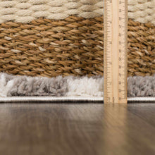 Load image into Gallery viewer, Kieu Taupe Checkered Plush Rug [Online Only]
