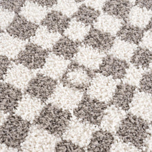Load image into Gallery viewer, Kieu Taupe Checkered Plush Rug [Online Only]
