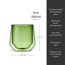 Load image into Gallery viewer, Aurora Double-Walled Tumblers in Green Set of 2 (Online Only)
