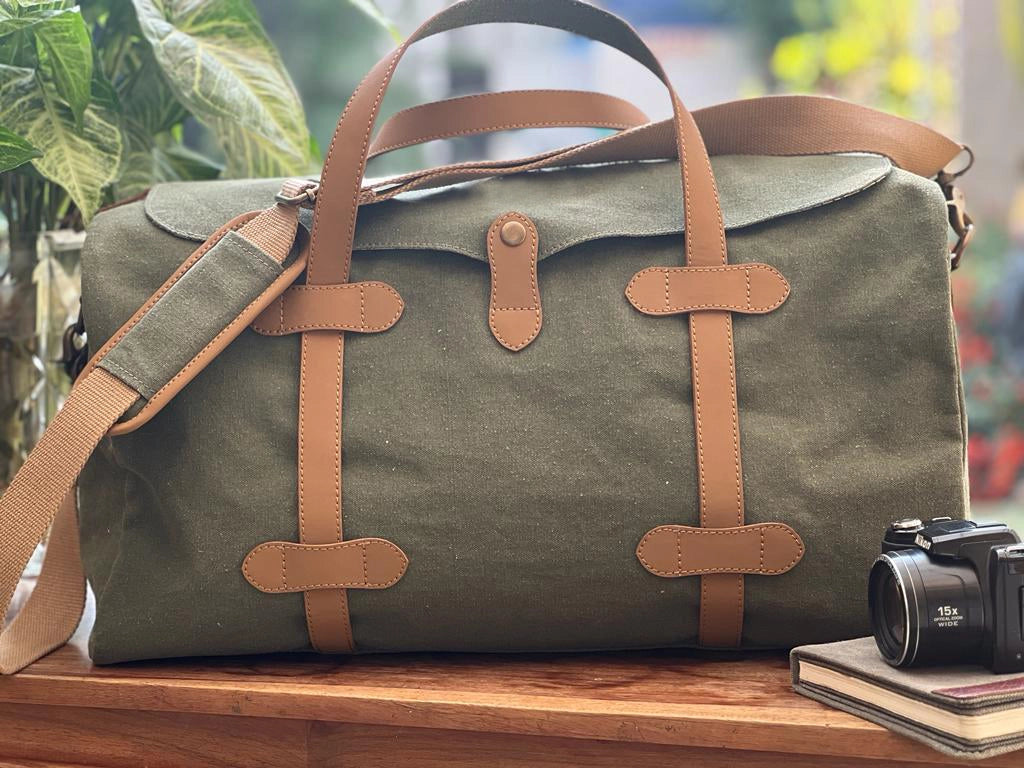 Delta Duffle Up-Cycled Canvas Weekender Bag