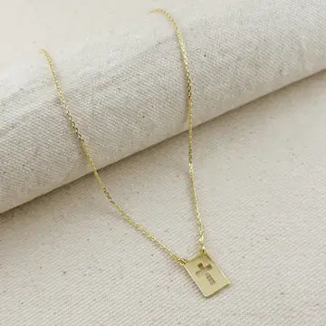 Cross Plate Necklace