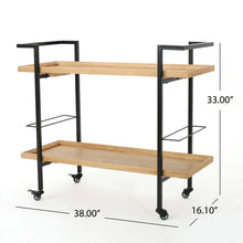 Load image into Gallery viewer, Modern Industrial Bar Cart With Shelving and Casters [Online Only]
