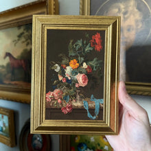Load image into Gallery viewer, Vintage Style Moody Flowers in Vase Framed Art Print 4x6
