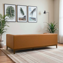 Load image into Gallery viewer, Melissa Mid-Century Cognac Vegan Leather Modern Sofa [Online Only]
