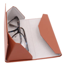 Load image into Gallery viewer, Brown Hard Shell Folding Glasses Case
