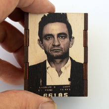 Load image into Gallery viewer, Johnny Cash Mug Shot Wooden Matchbox
