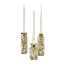 Load image into Gallery viewer, White Blossoms Botanical Taper Candle Holder
