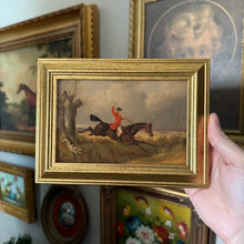 Load image into Gallery viewer, Vintage Style Man Riding A Horse Fox Hunt Scene Framed Print 4x6
