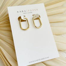 Load image into Gallery viewer, Skinny Everyday Gold Oval Hoops
